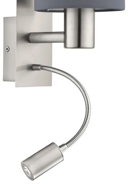 Eglo 96479 - Lampada LED flessibile PASTERI 1xE27/40W+LED/3,8W grigio