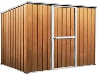 Casetta attrezzi Box garage in Acciaio Zincato 260x185cm x h1.92m - 85kg - 4,81 mq - LEGNO