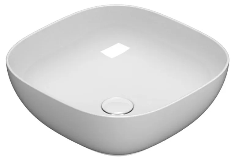 Globo T-Edge Lavabo 45x45 Quadro Da Appoggio In Ceramica Bianco Lucido