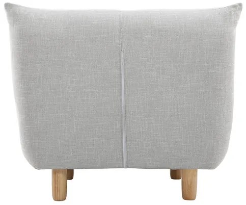 Poltrona design scandinavo grigio e quercia YUMI