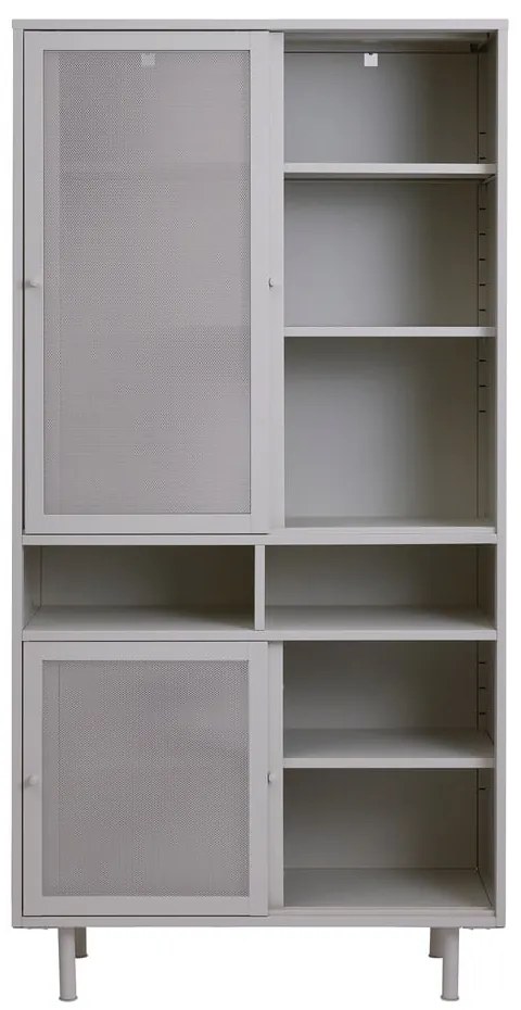 Armadietto grigio in metallo con porte scorrevoli 90x180x40 cm Veep – Unique Furniture