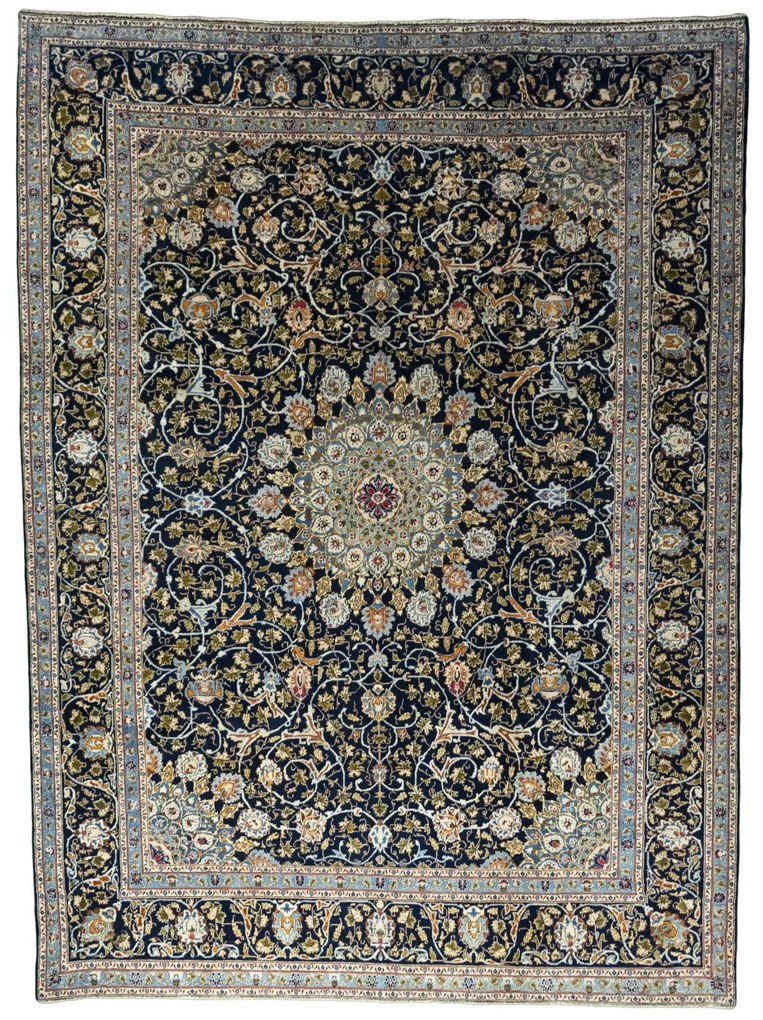 Kashmar Tappeto persiano 410x300 Blu (Iran) Annodato A Mano