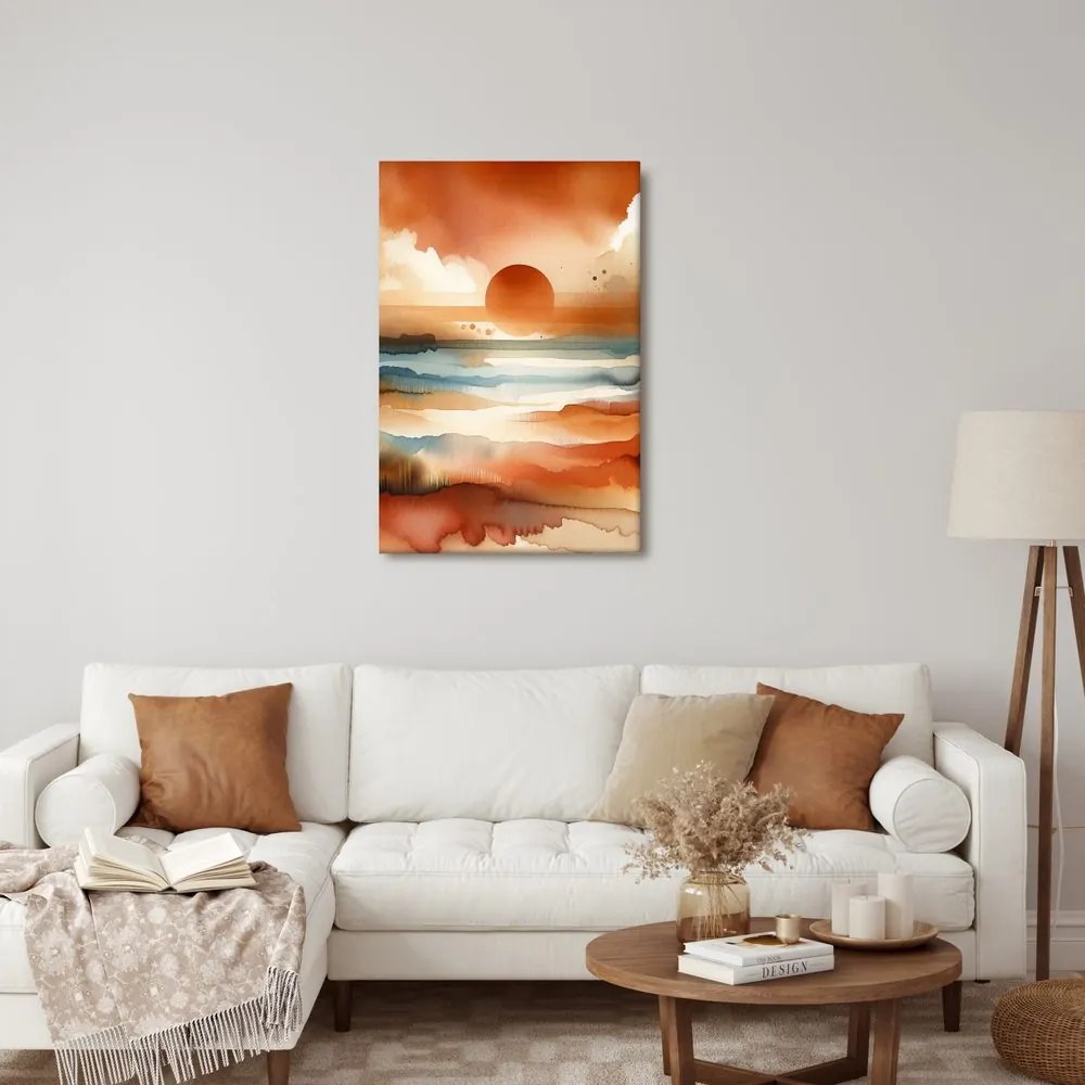Quadro su tela – Cielo rosso sopra il mare