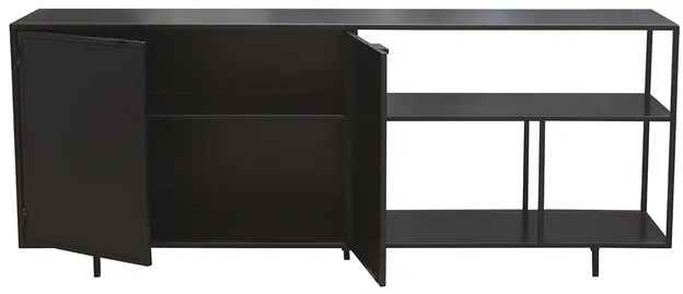 Credenza industriale metallo nero 2 ante L180 KARL