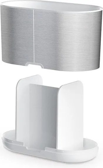 Portaspazzolino verticale argentato in acciaio inox Duo Steel – Joseph Joseph