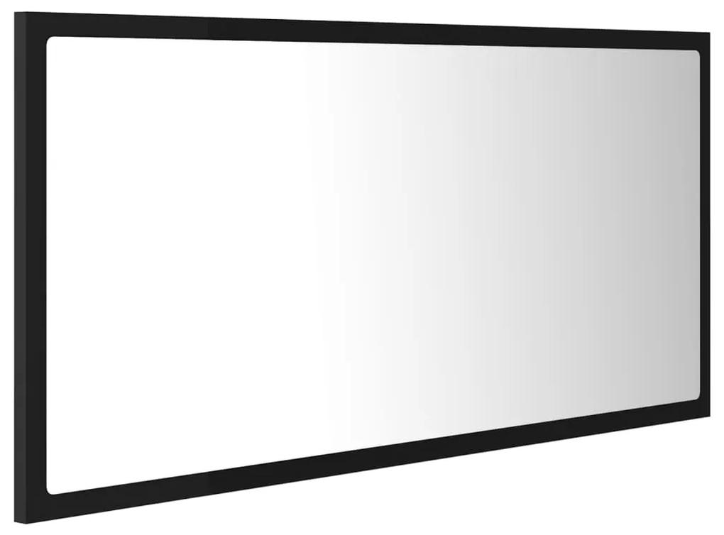 Specchio da Bagno a LED Nero 90x8,5x37 cm in Acrilico