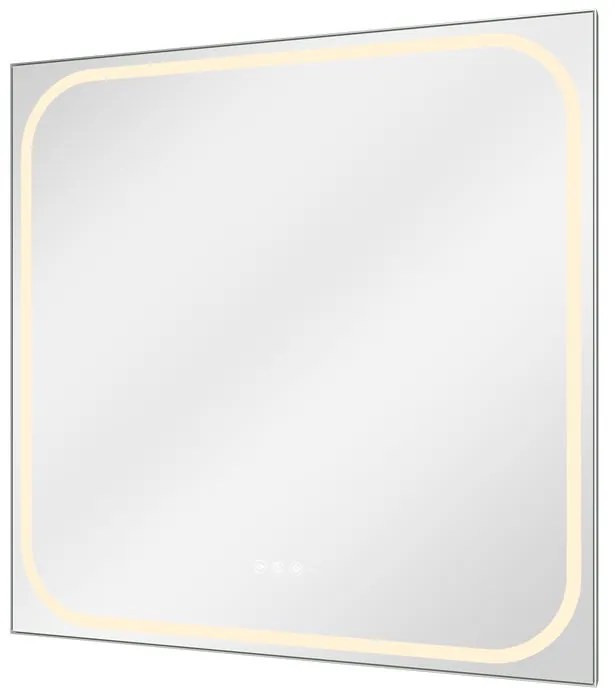 Specchio con illuminazione integrata bagno quadrato SENSEA L 80 x H 80 x P 3 cm grigio / argento