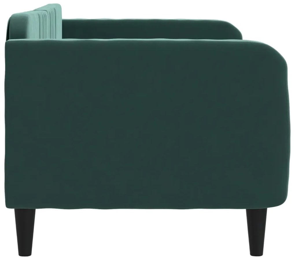 Letto da giorno verde scuro 80x200 cm in velluto