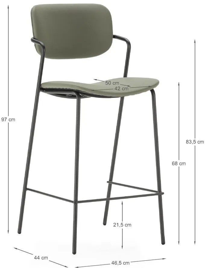 Set di sgabelli da bar kaki 2 pz (altezza seduta 68 cm) Maika - Marckeric