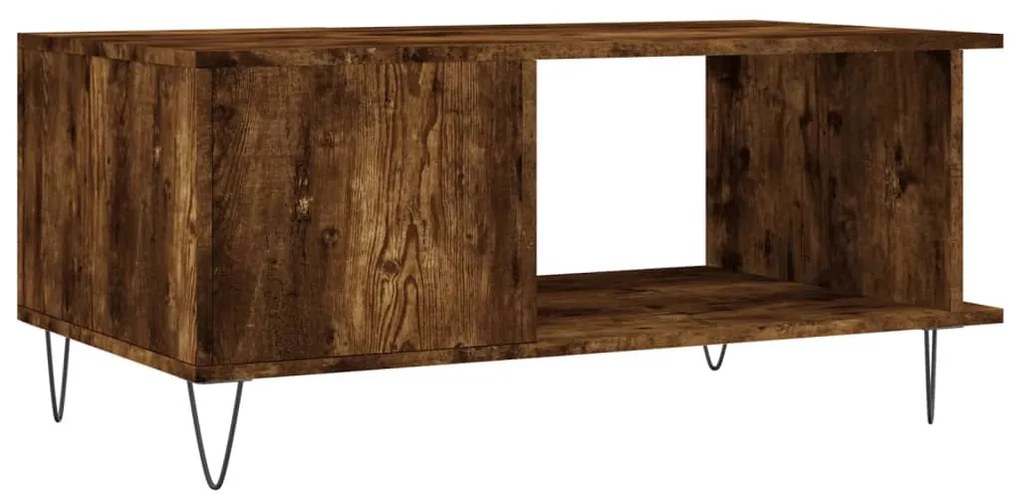 Tavolino da Salotto Rovere Fumo 90x50x40cm in Legno Multistrato