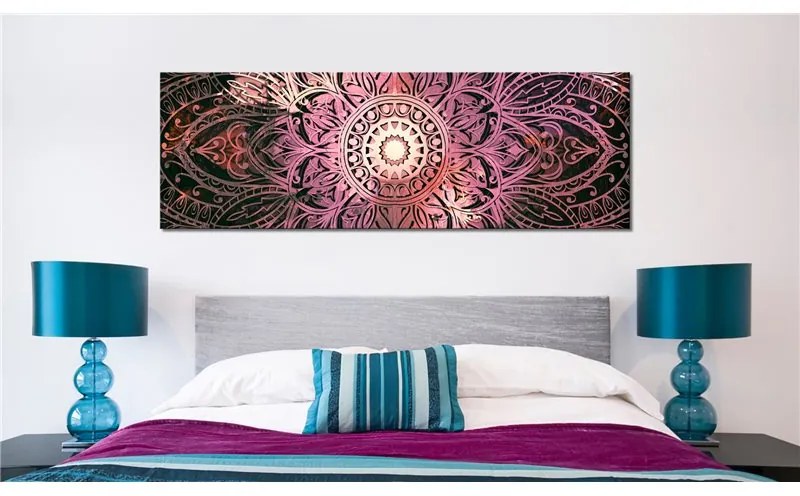 Quadro Ruby Mandala  Colore Viola, Dimensioni e Misure 120x40