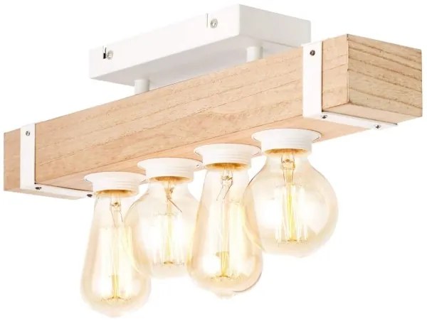 Brilliant - Lampadario a plafone WHITEWOOD 4xE27/30W/230V