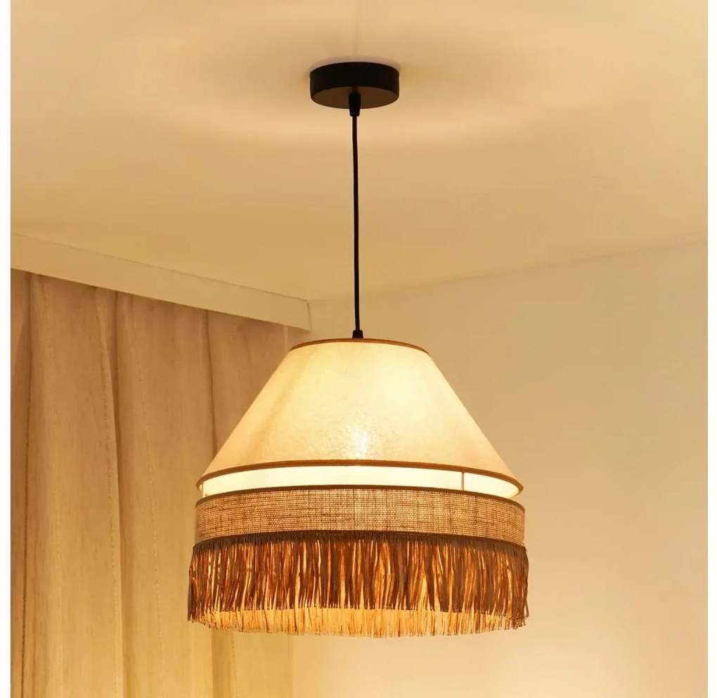 Brilagi - Lampadario a cavo WINNETOU AVIGNION 1xE27/15W/230V Ø35 cm marrone/crem