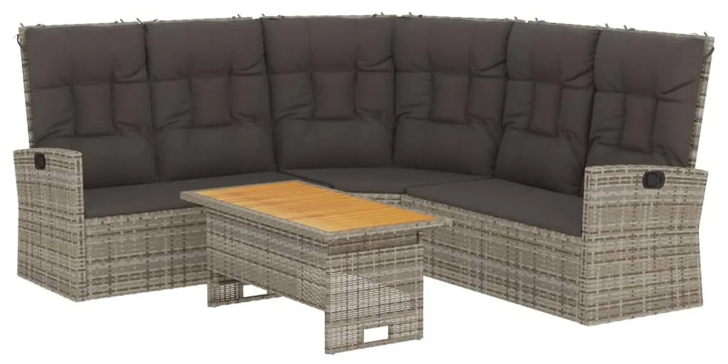 Set di divani da giardino 2 pz con cuscini in polyrattan grigio