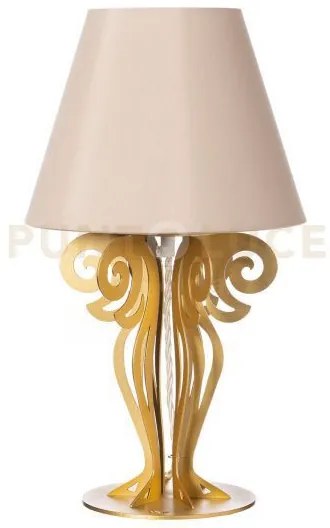 Abat jour da tavolo circeo oro trasparente paralume sabbia in ferro...