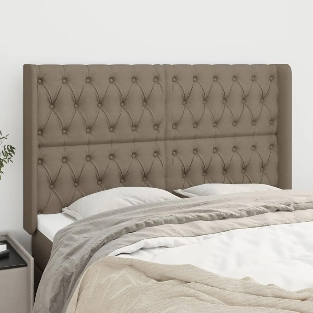 Testiera Ad Orecchio Tortora 163x16x118/128 Cm İn Tessuto /