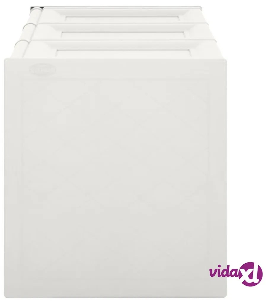 vidaXL Baule per Cuscini Bianco Angora 125x40x42 cm 130 L