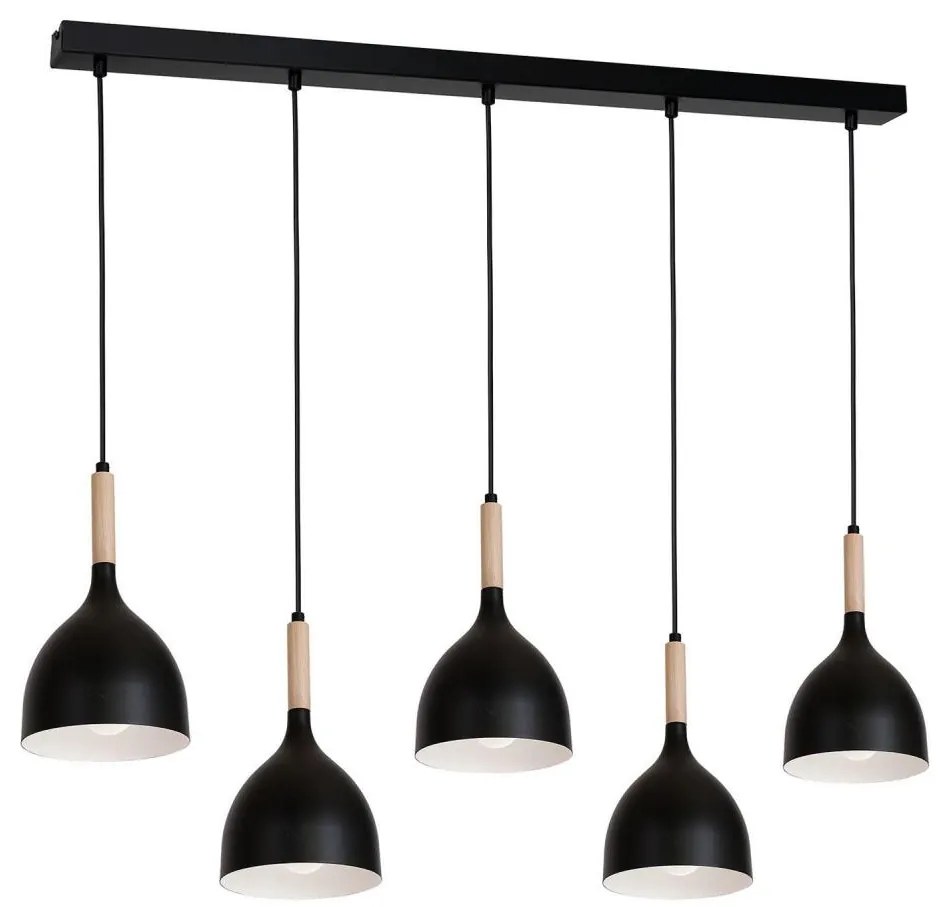 Lampadario a sospensione con filo NOAK WOOD 5xE27/60W/230V