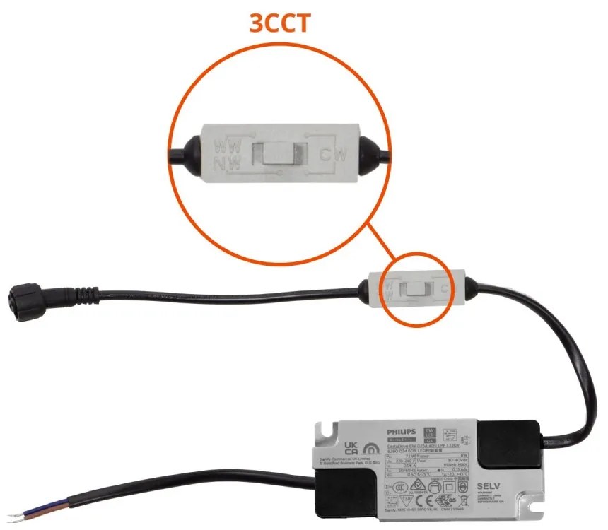 Faro LED da Incasso 12W Nero Ø75mm IP40 Orientabile con driver Philips Colore Bianco Variabile CCT