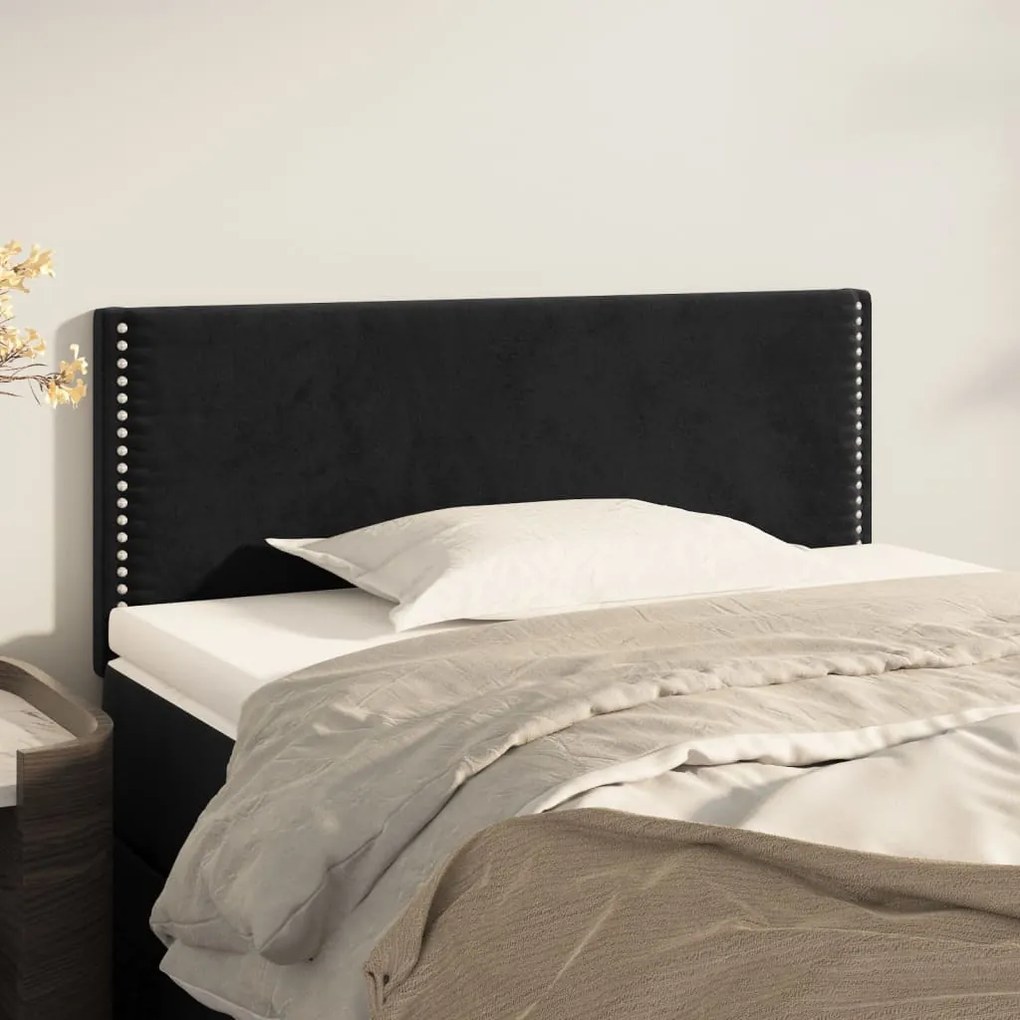 Testiera Nera 100x5x78/88 Cm İn Velluto /