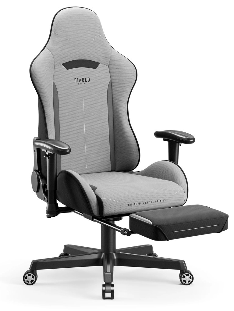 Poltrona da gaming in tessuto grigio Diablo X-Starter