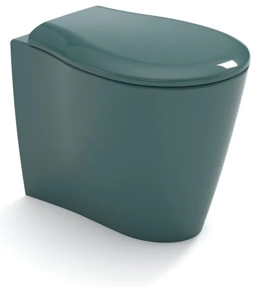 Vaso WC filomuro OLYMPIA CERAMICA soft, sedile incluso P 55 x L 36 x H 42 cm verde lucido