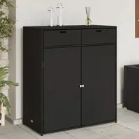 Armadietto Portaoggetti Giardino Nero 105x55x113cm Polyrattancod mxl 134547