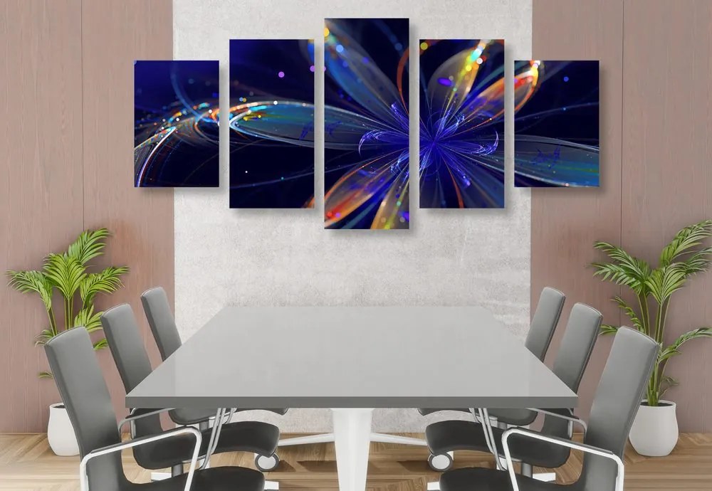 Quadri 5 pezzi – Fiore virtuale
