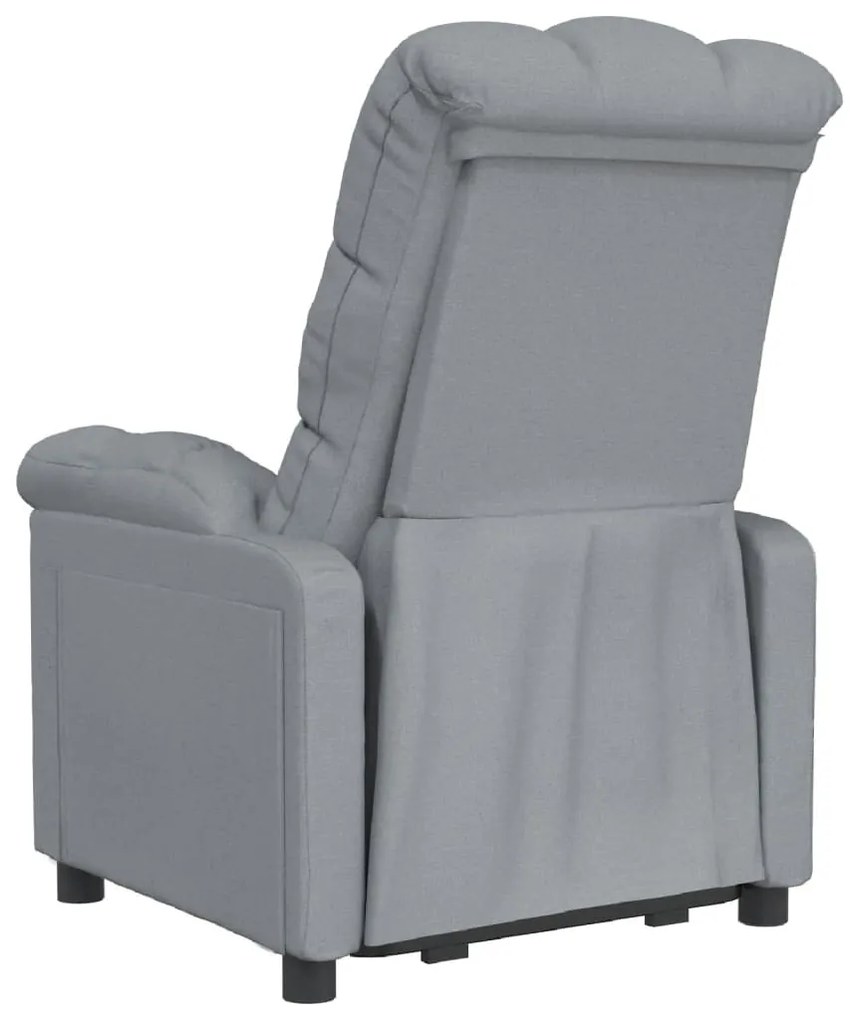 Poltrona reclinabile in tessuto grigio chiaro