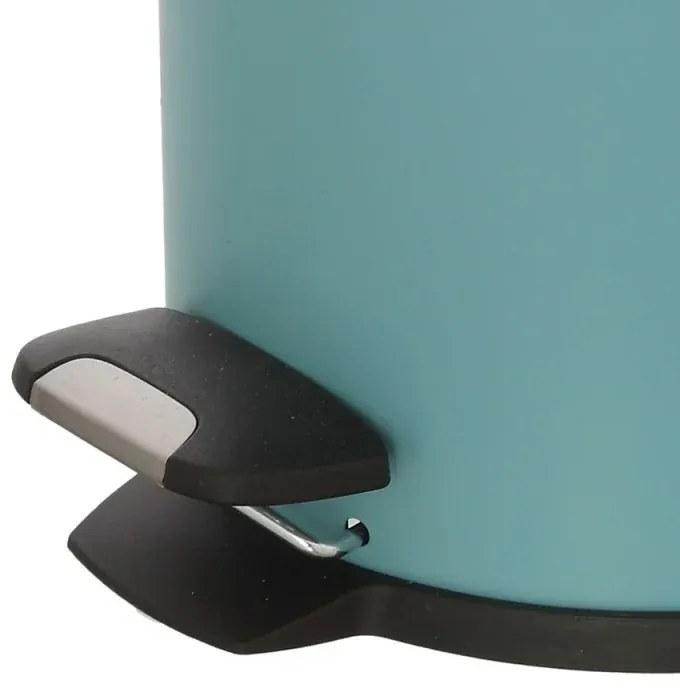 Pattumiera bagno in acciaio acquamarina con pedale e coperchio slim 3 lt