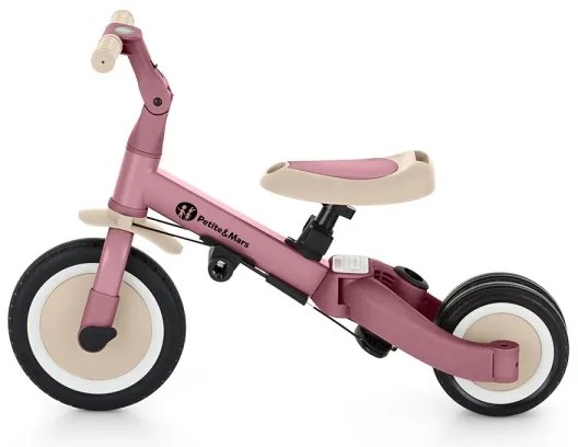 PETITE&MARS - Triciclo per bambini 5in1 TURBO Dusty Rosa