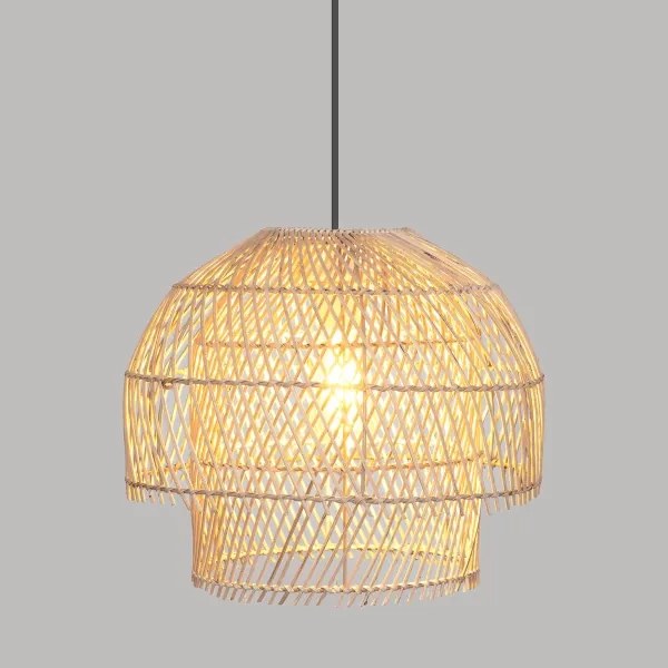 Atmosphera - Lampadario a sospensione con filo KERY 1xE27/40W/230V rattan