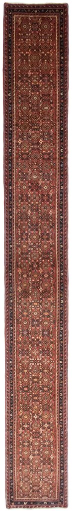 Hosseinabad Tappeto 600x80 Rosso (Iran) Annodato A Mano