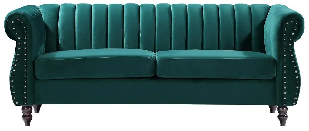 Divano Chesterfield 3 posti in Velluto Verde smeraldo - TRUMBO