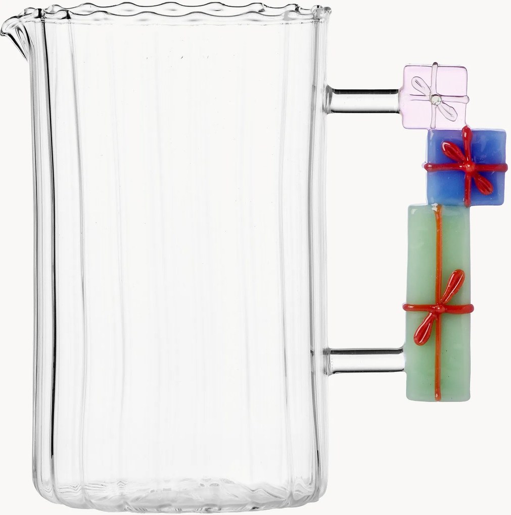Caraffa in vetro borosilicato fatta a mano Christamas Tales, 1,5 L
