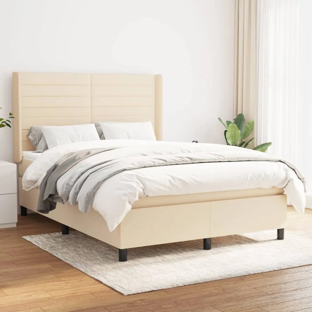 Giroletto A Molle Con Materasso Crema 140x200 Cm İn Tessuto /