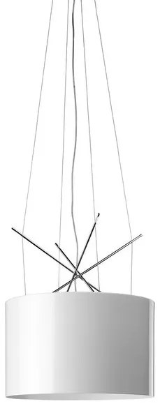 Flos Ray Suspension Lampada 43 cm a Sospensione a luce diretta/diffusa in alluminio bianco lucido