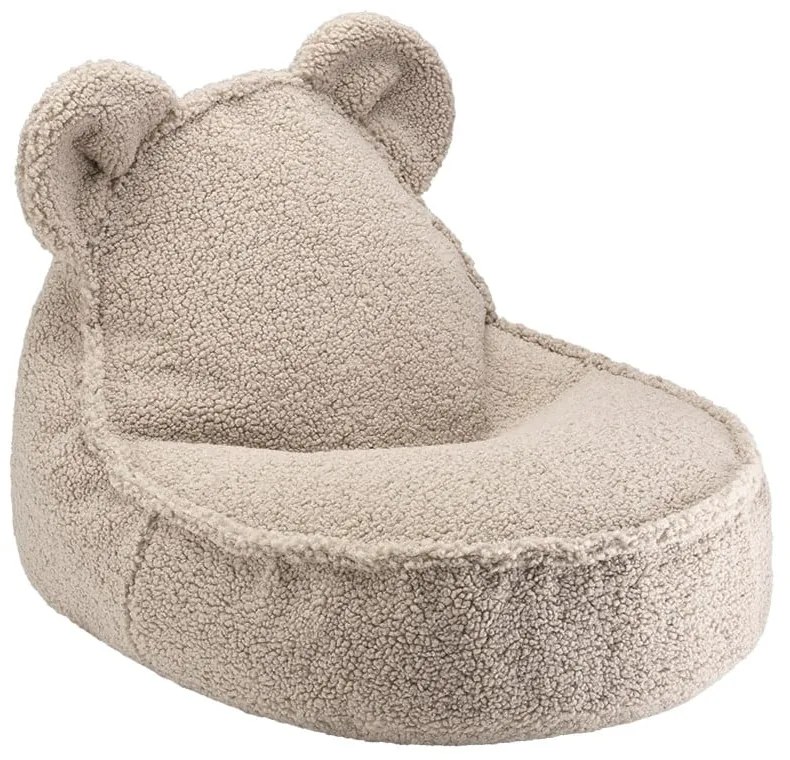 Pouf a sacco per bambini marrone chiaro con rivestimento in bouclé Bear – Wigiwama