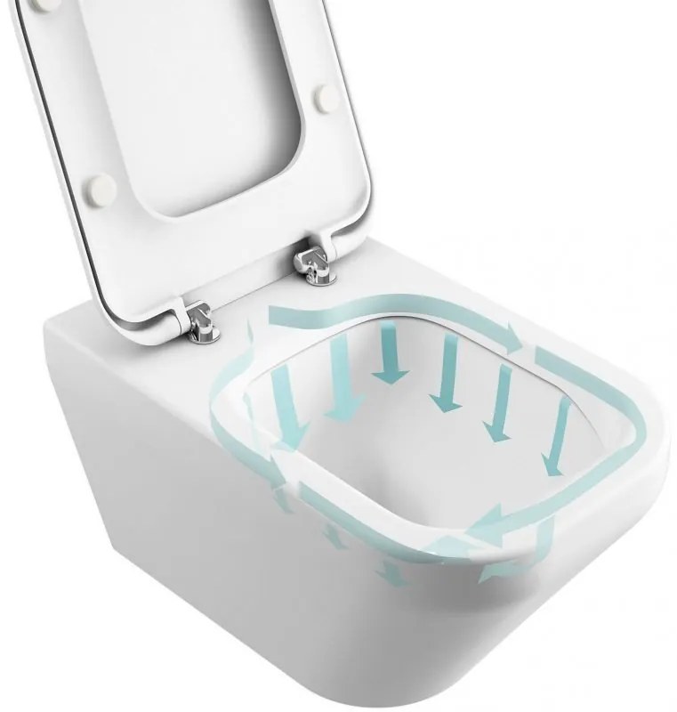 Azzurra Vaso WC a terra filomuro con sedile coprivaso softclose Pratica