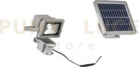 Proiettore led elios silver 9w 620lm 5000k pannello solare e sensor...