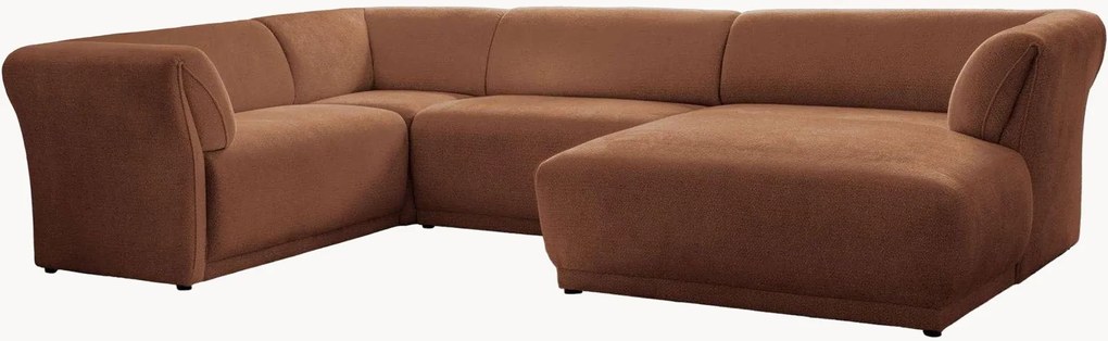 Divano angolare panoramico 7 posti in ciniglia Gatsby