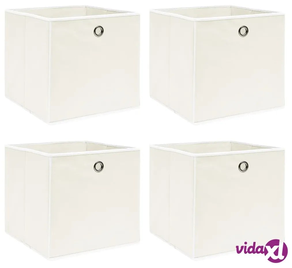 vidaXL Scatole Portaoggetti 4pz Bianche 32x32x32 cm Tessuto