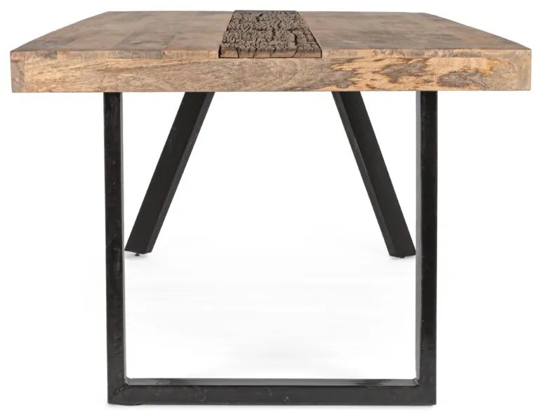 Tavolo MANCHESTER in legno di mango e gambe in acciaio nero, 200&#215;100