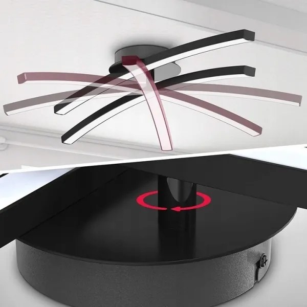 Plafoniera LED 2xLED/6W/230V 3000K nero