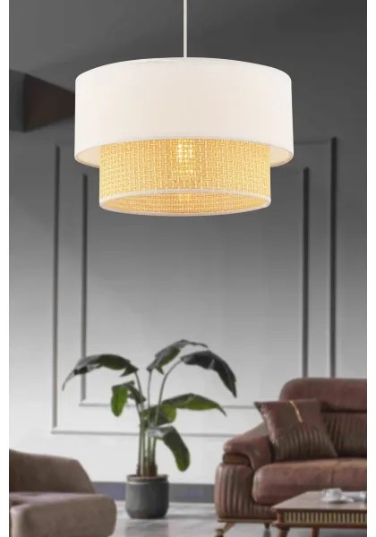 Lampadario a sospensione su cavo ECHO 1xE27/60W/230V crema/beige