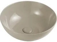 Lavabo da appoggio tondo Slim ceramica sabbia diametro 33 cm e altezza 14 cm