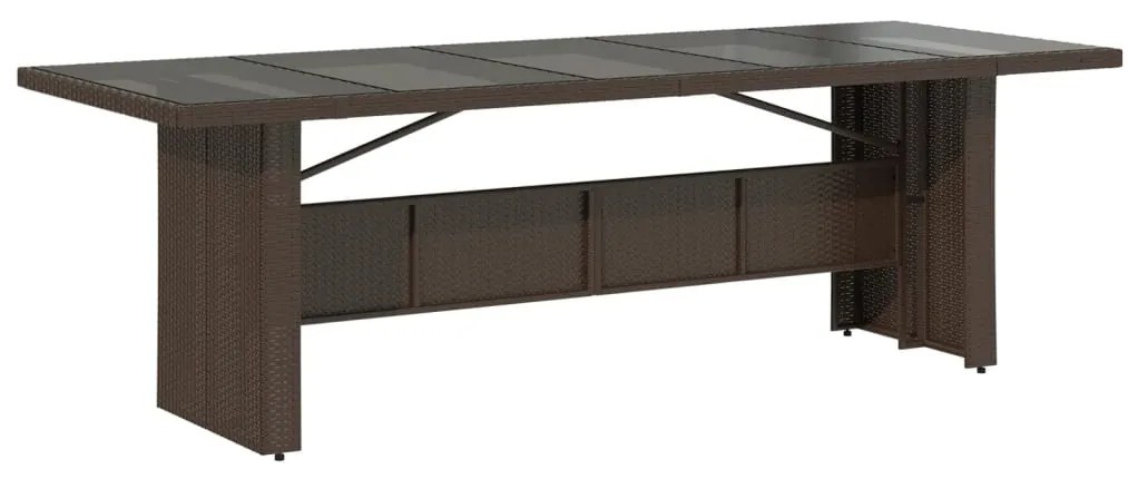 Set bistrò da giardino 9 pz con cuscini in polyrattan marrone