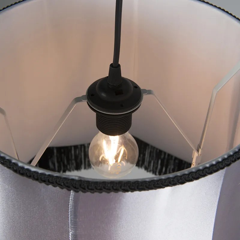 Lampada a sospensione retrò nera con grigia 45 cm - Granny