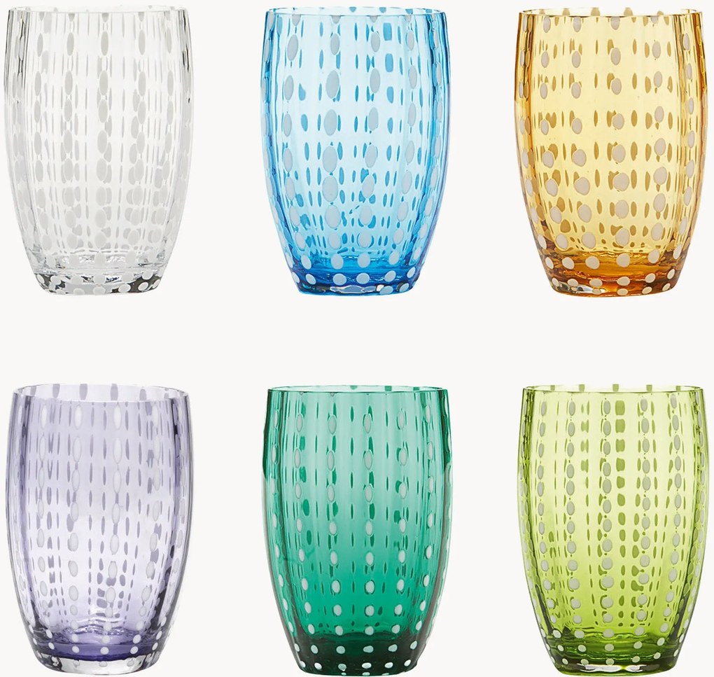 Set di 6 bicchieri fatti a mano Perle
