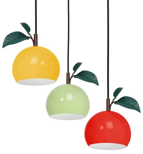 Lampadario a sospensione con filo APPLE 3xE27/15W/230V colorato